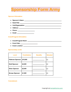 Army Sponsorship Form