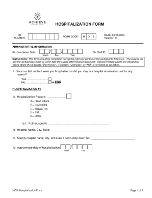 Hospitalization Form