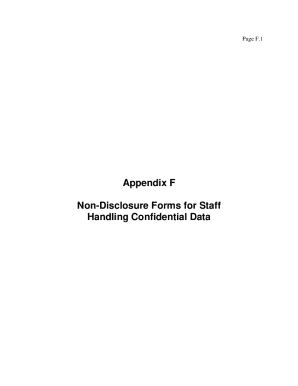 Non-Disclosure Forms for Staff