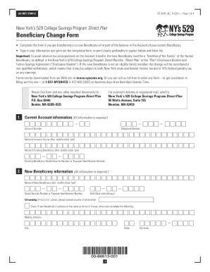 New York 529 College Savings Beneficiary Change Form