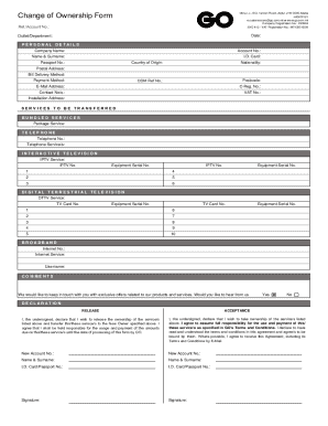Change of Ownership Form