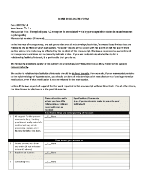 ICMJE Disclosure Form