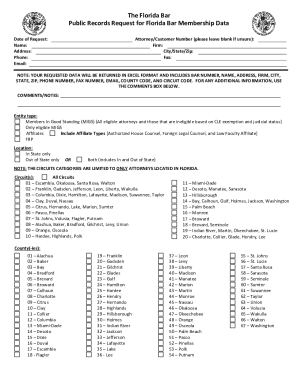 Florida Bar Public Records Request