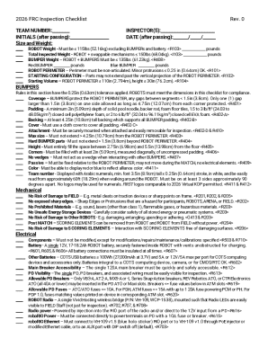 2026 FRC Inspection Checklist