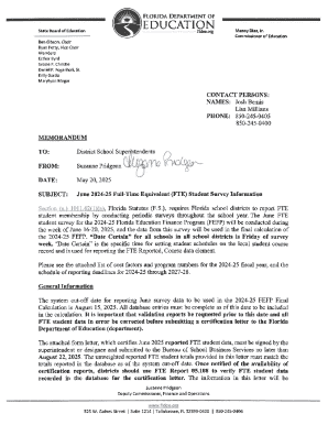 Florida FTE Student Certification Form