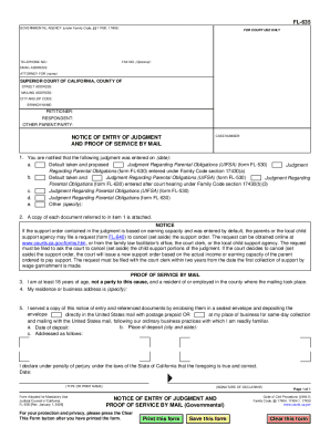 California Notice of Entry of Judgment and Proof of Service by Mail