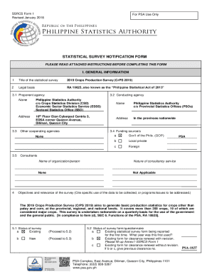Statistical Survey Notification Form