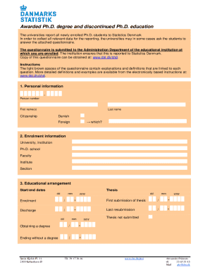 Ph.D. Student Questionnaire