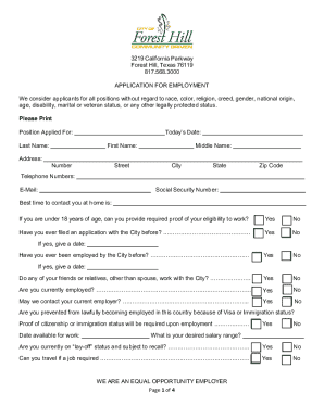 Employment Application Form