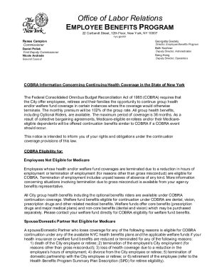 COBRA Continuation Coverage Application