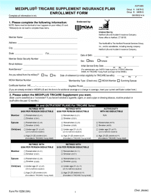 MEDIPLUS TRICARE Supplement Enrollment Form