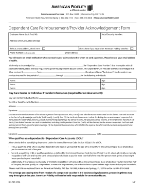 Dependent Care Reimbursement Form