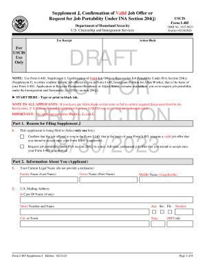 USCIS Form I-485 Supplement J