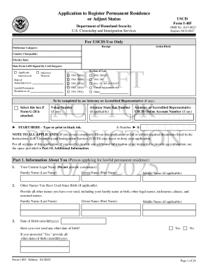 USCIS Form I-485 Application to Register Permanent Residence