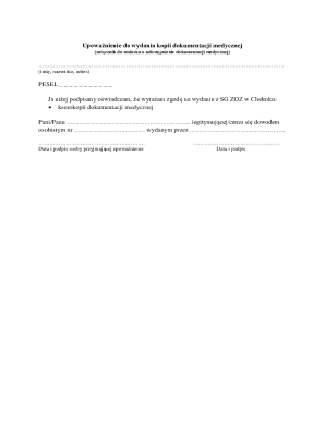 Medical Documentation Copy Authorization