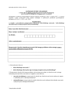 Medical Certificate for Individual Education