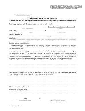 Medical Certificate for Individual Education