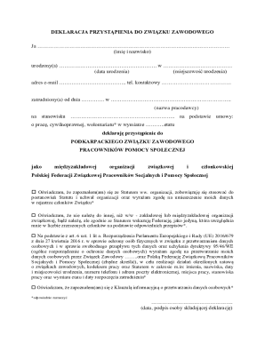 Poland Union Membership Declaration