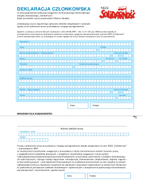 Polish Union Membership Declaration