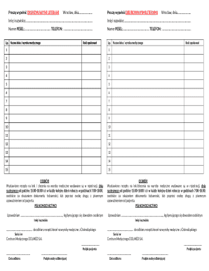 Medical Prescription Collection Form