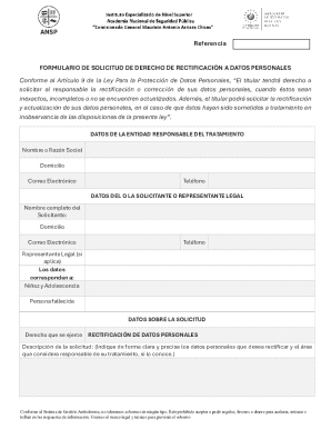 Data Rectification Request Form