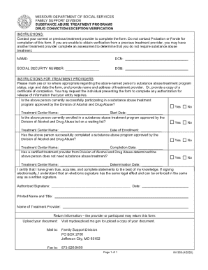 Missouri Drug Conviction Exception Verification