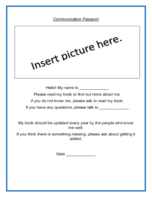 Communication Passport Form