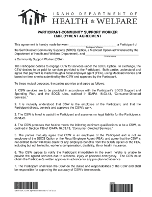 Community Support Worker Employment Packet