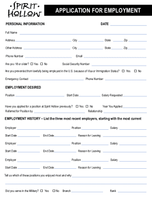 Application for Employment