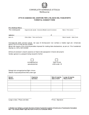 Parental Consent Form for Passport