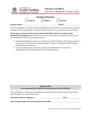 USC Identity Verification Form