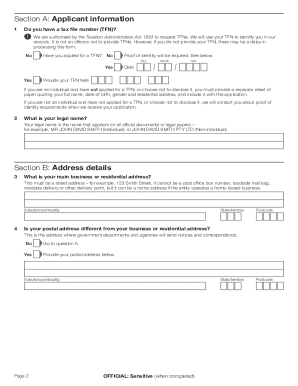 Australian PAYG Withholding Registration Form