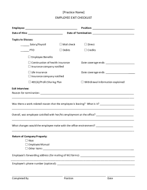 Employee Exit Checklist