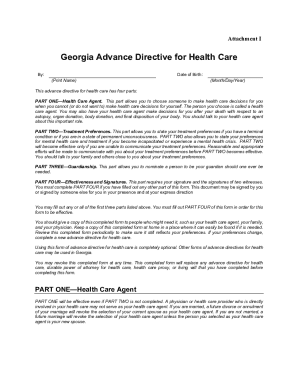 Georgia Advance Directive for Health Care