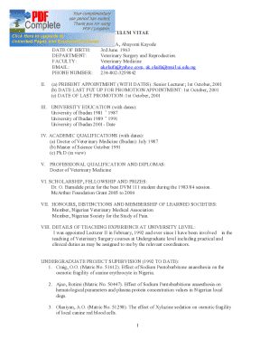 Curriculum Vitae Template