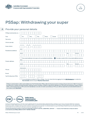 PSSap Withdrawing Your Super Form