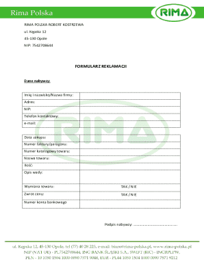 Polish Complaint Form