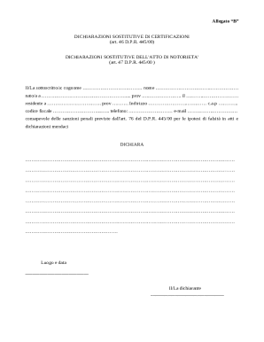 Italian Declaration Substituting Certifications