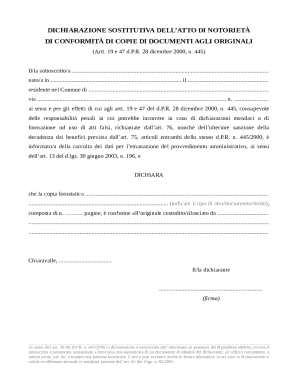 Italian Declaration of Conformity of Copies