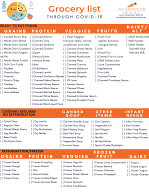 Grocery List Template