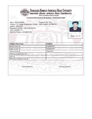 Provisional Exam Form for UG Semester - III Examination 2024