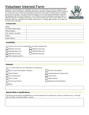 Volunteer Interest Form