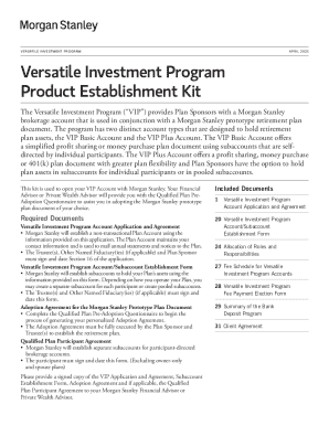 Versatile Investment Program Account Application