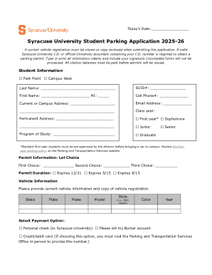 Syracuse University Student Parking Application