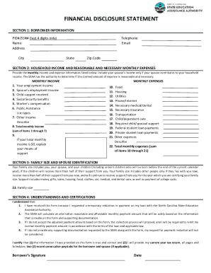 Financial Disclosure Statement