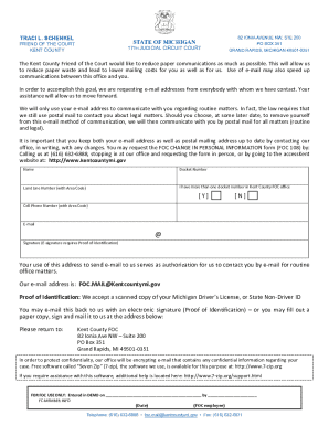 Kent County Friend of the Court Email Request Form