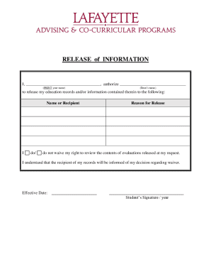 Release of Information Form