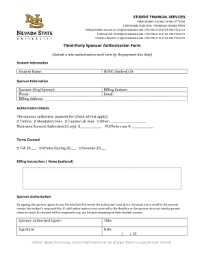 Third-Party Sponsor Authorization Form