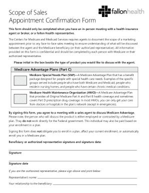 Medicare Advantage Appointment Confirmation Form