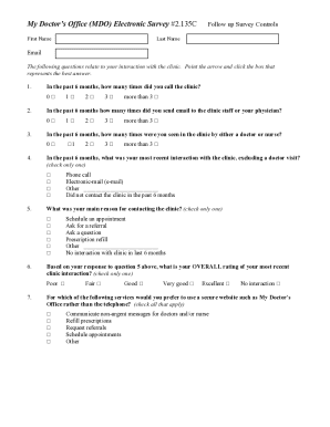 My Doctor’s Office Electronic Survey #2.135C
